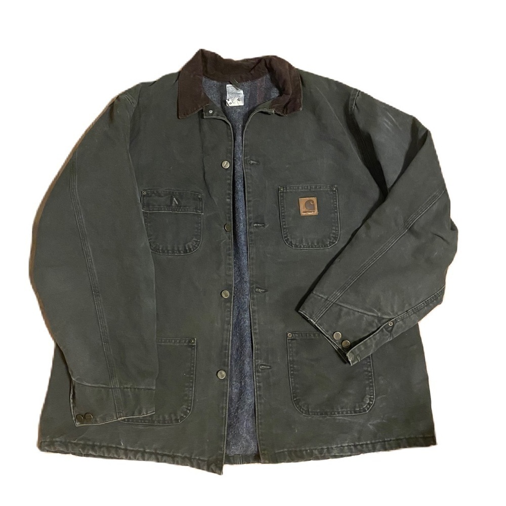 Vintage Carhartt Michigan Chore Lined Jacket Coat 2XL C02MOS Made in USA Green
